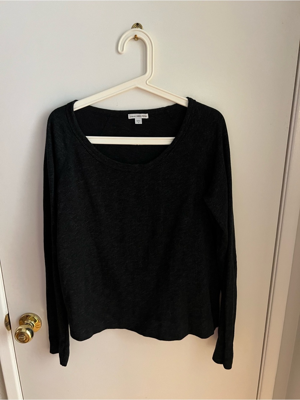 James Perse Charcoal L/S Scoop Neck Lightweight Sweatshirt! Really Cute!